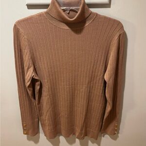 Anne Klein Camel T-Neck Sweater, Size M